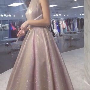 Glittering Pink Prom Dress
